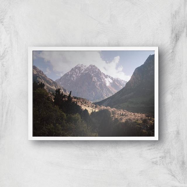 Mountain Range Stroll Giclee Art Print - A2 - White Frame on Productcaster.