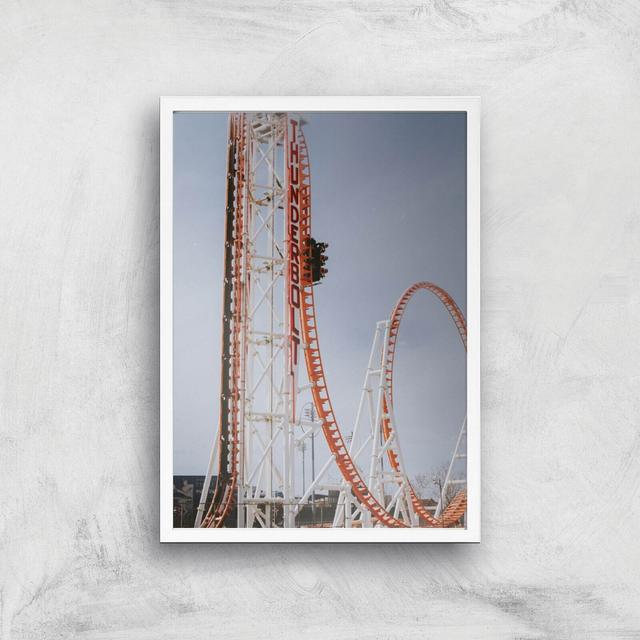 Roller Coaster Drop Giclee Art Print - A2 - White Frame on Productcaster.