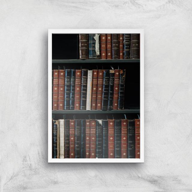 Bookcase Giclee Art Print - A2 - White Frame on Productcaster.