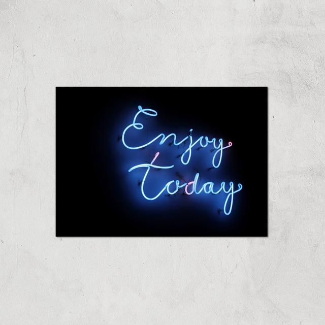 Neon Enjoy Today Giclee Art Print - A3 - Print Only on Productcaster.