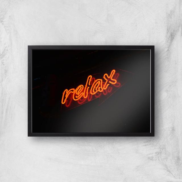 Neon Relax Giclee Art Print - A3 - Black Frame on Productcaster.