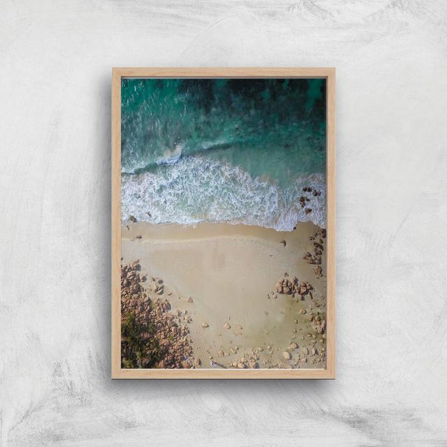 Shore Line Giclee Art Print - A4 - Wooden Frame on Productcaster.