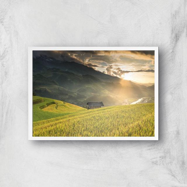 Field Of The Rising Sun Giclee Art Print - A2 - White Frame on Productcaster.