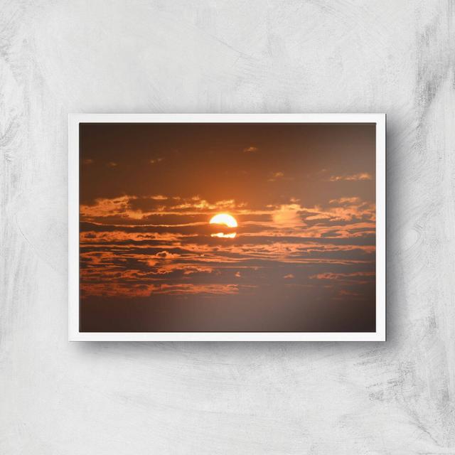 Sun Hidden By Clouds Giclee Art Print - A3 - White Frame on Productcaster.