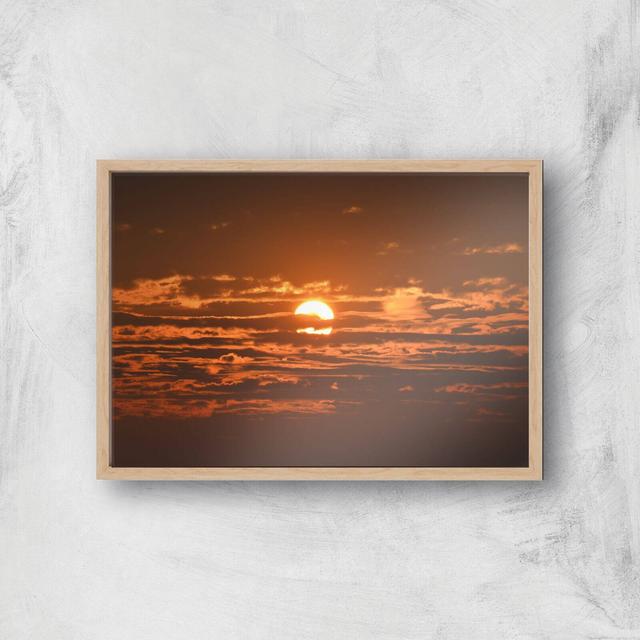 Sun Hidden By Clouds Giclee Art Print - A2 - Wooden Frame on Productcaster.