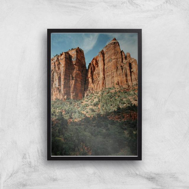 Cliff Side Ascent Giclee Art Print - A2 - White Frame on Productcaster.