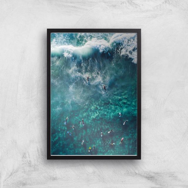 Surfing Time Giclee Art Print - A3 - Black Frame on Productcaster.