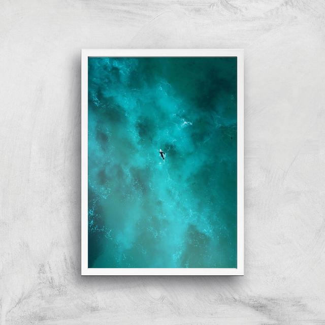 Solitary Surfer Giclee Art Print - A3 - White Frame on Productcaster.