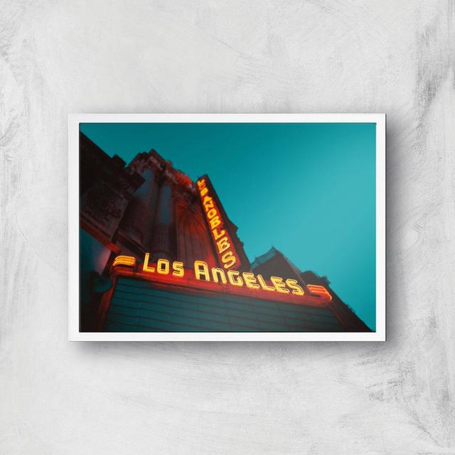 Neon Los Angeles Giclee Art Print - A3 - White Frame on Productcaster.