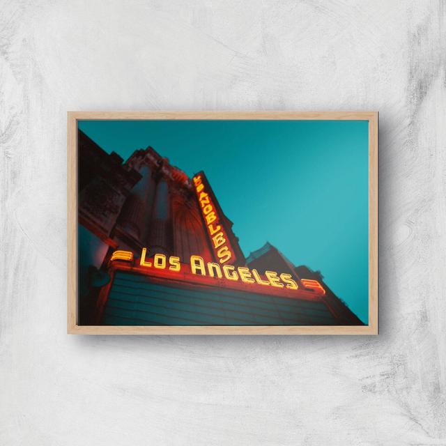 Neon Los Angeles Giclee Art Print - A2 - Wooden Frame on Productcaster.