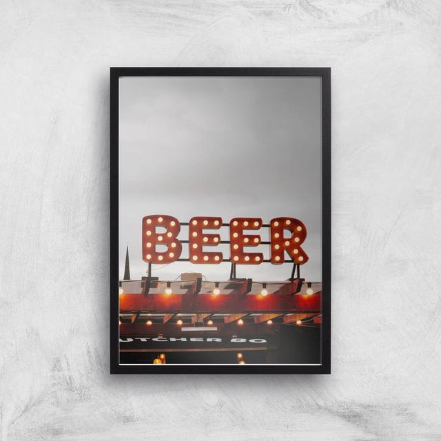 Beer Giclee Art Print - A3 - Black Frame on Productcaster.