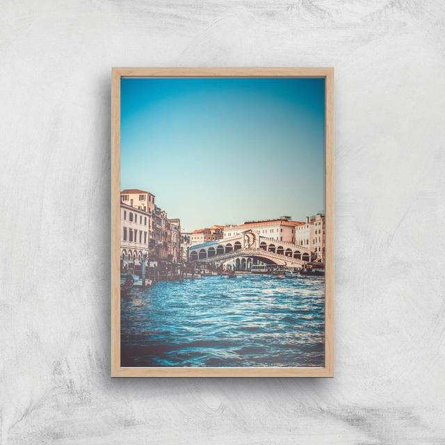 Rialto Bridge Giclee Art Print - A4 - Wooden Frame on Productcaster.