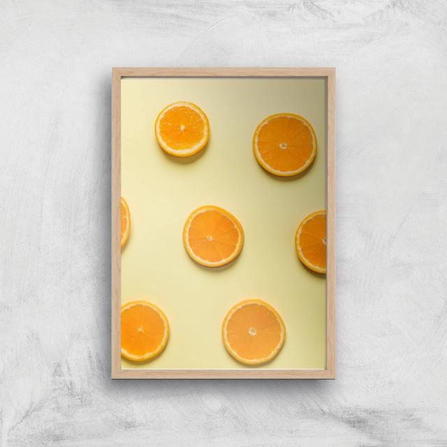 Orange Slices Giclee Art Print - A4 - Wooden Frame on Productcaster.