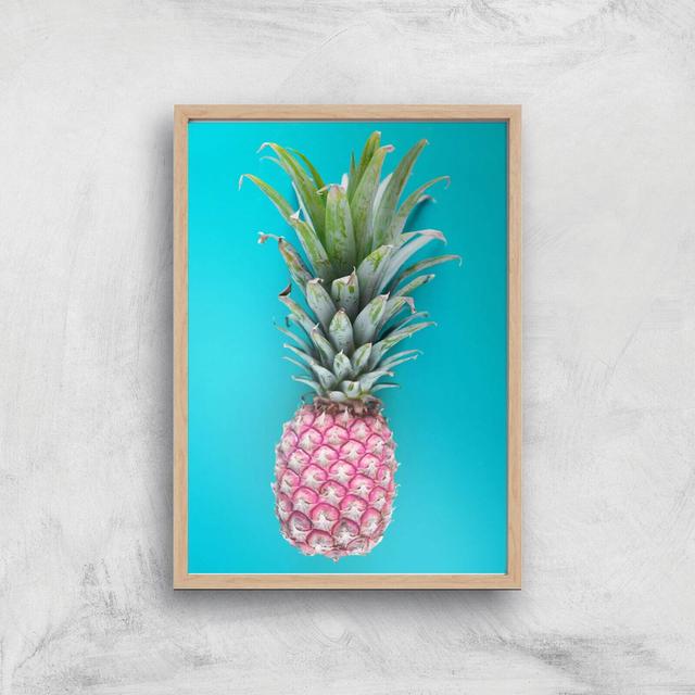 Pineapple Giclee Art Print - A4 - Wooden Frame on Productcaster.