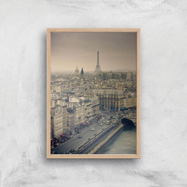 Streets Of Paris Giclee Art Print - A4 - Wooden Frame on Productcaster.