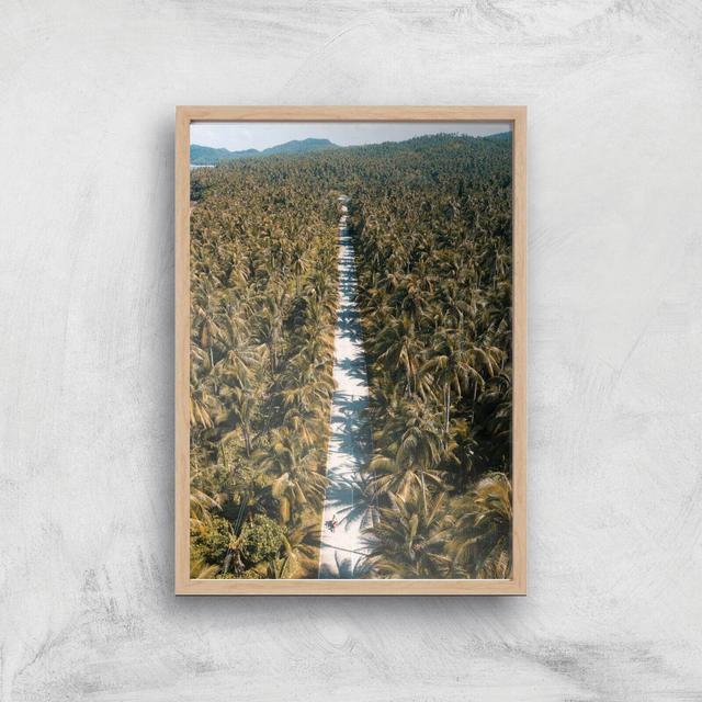 Tropical Road Giclee Art Print - A3 - Wooden Frame on Productcaster.