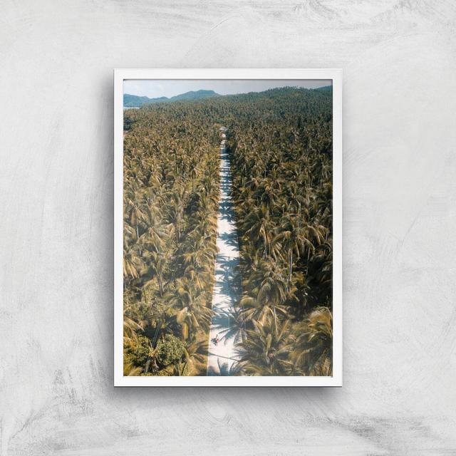 Tropical Road Giclee Art Print - A2 - White Frame on Productcaster.