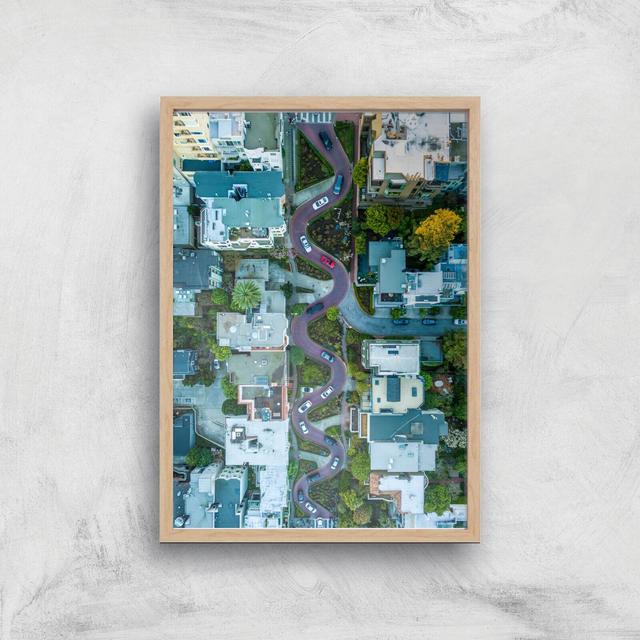 Lombard Street Giclee Art Print - A2 - Wooden Frame on Productcaster.