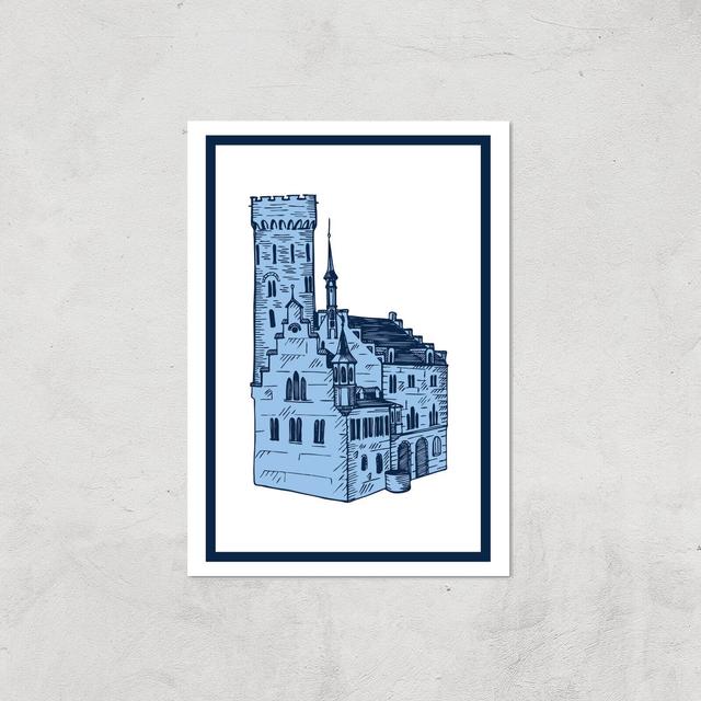 Blue Castle Giclee Art Print - A4 - Print Only on Productcaster.