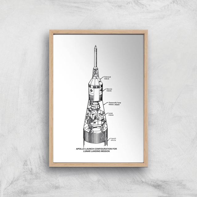 Rocket Diagram Giclee Art Print - A4 - Wooden Frame on Productcaster.