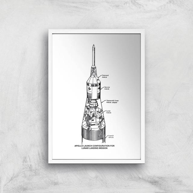 Rocket Diagram Giclee Art Print - A3 - White Frame on Productcaster.