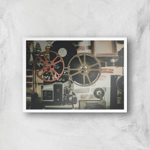 Film Reel Giclee Art Print - A3 - White Frame on Productcaster.