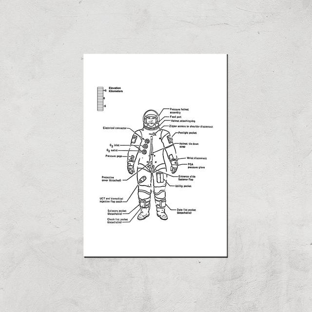 Astronaut Diagram Giclee Art Print - A2 - Print Only on Productcaster.