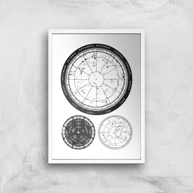 Calendar And Weather Dials Giclee Art Print - A3 - White Frame on Productcaster.