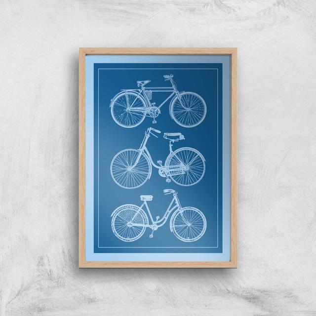 Bike Diagram Giclee Art Print - A2 - Wooden Frame on Productcaster.