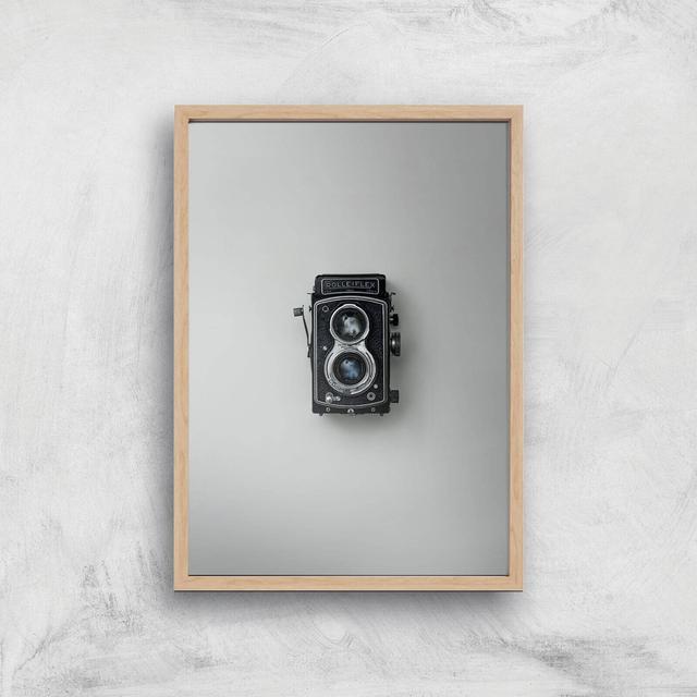 Old Camera Giclee Art Print - A4 - Wooden Frame on Productcaster.