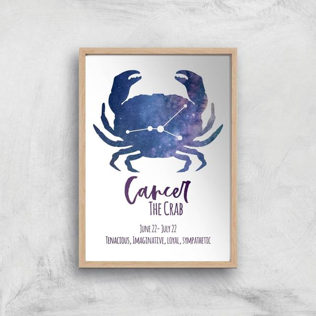 Cancer The Crab Giclée Art Print - A4 - Wooden Frame on Productcaster.