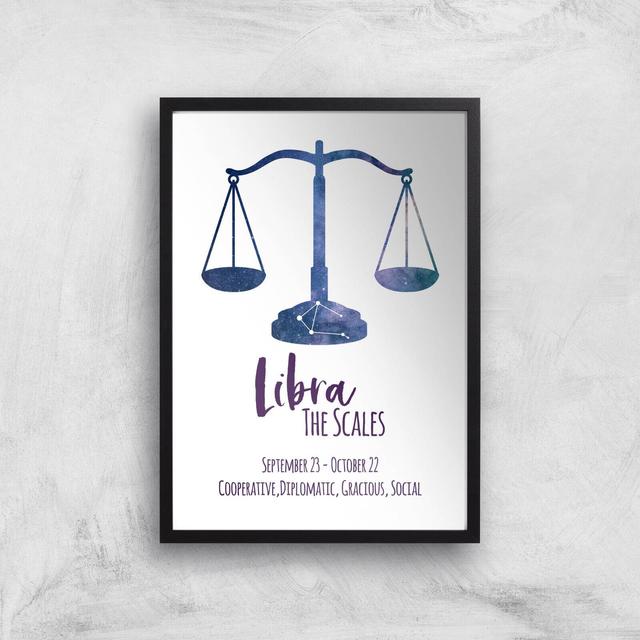 Libra The Scales Giclée Art Print - A3 - Black Frame on Productcaster.