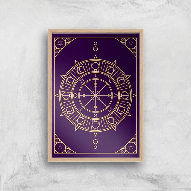 Decorative Wheel Of Fortune Giclée Art Print - A4 - Wooden Frame on Productcaster.