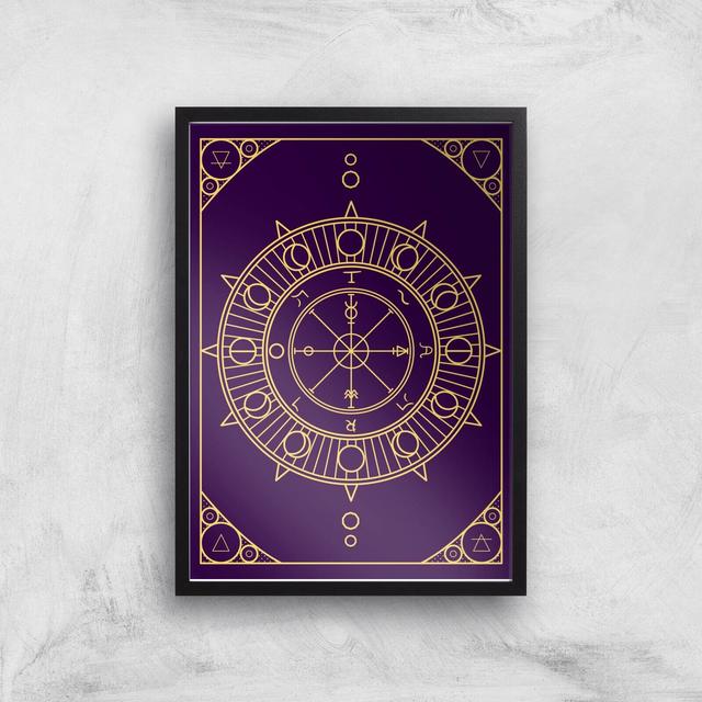 Decorative Wheel Of Fortune Giclée Art Print - A3 - Black Frame on Productcaster.