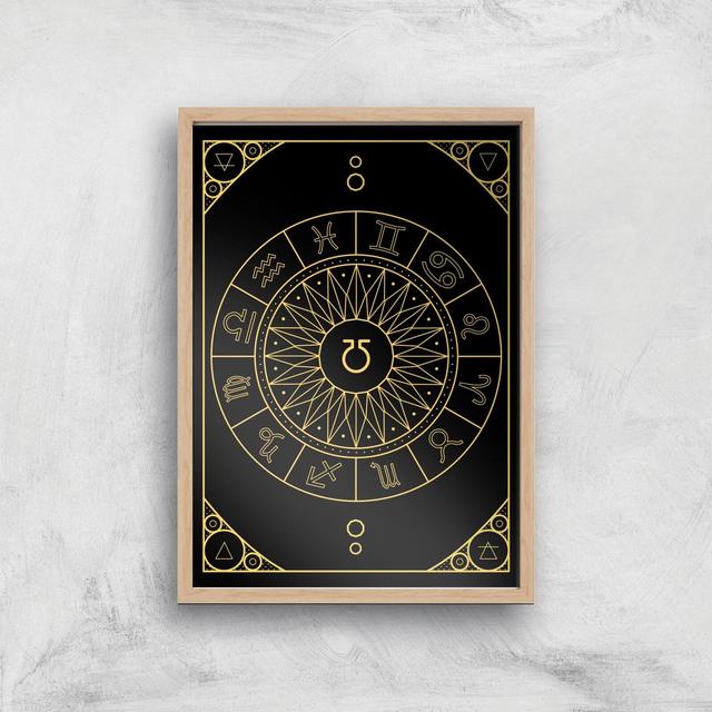 Decorative Horoscope Symbols Giclée Art Print - A2 - Wooden Frame on Productcaster.