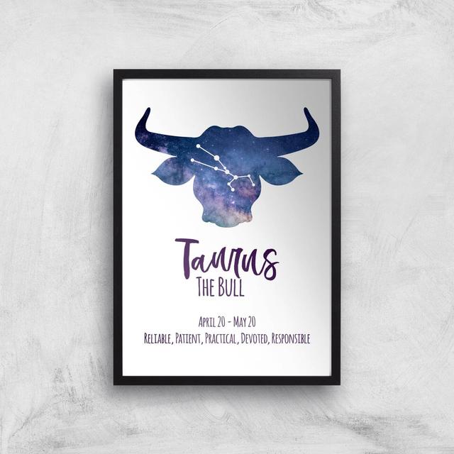 Taurus The Bull Giclée Art Print - A3 - Black Frame on Productcaster.