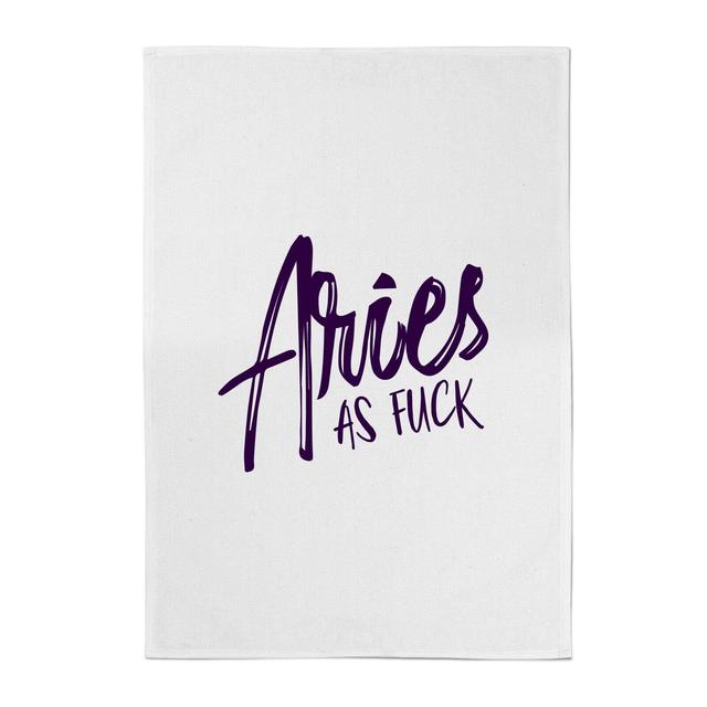 Aries As Fuck Cotton Tea Towel on Productcaster.