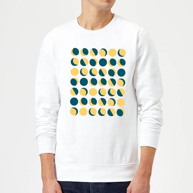 Moon Phase Pattern Sweatshirt - White - XXL - Weiß on Productcaster.