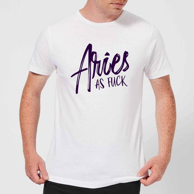 Aries As Fuck Men's T-Shirt - White - S - White on Productcaster.