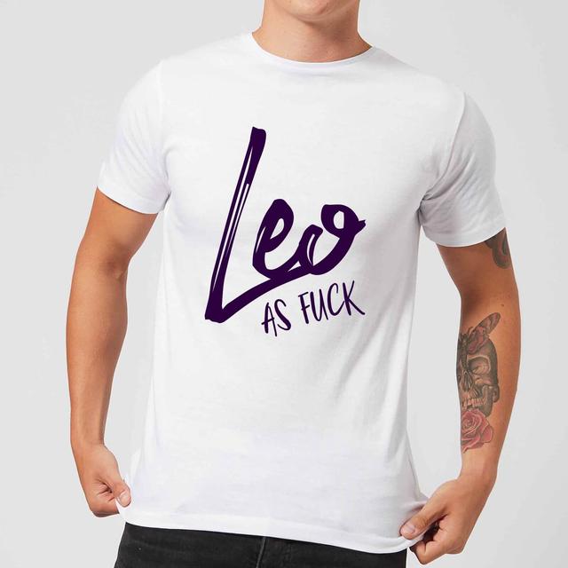 Leo As Fuck Men's T-Shirt - White - XL - Weiß on Productcaster.