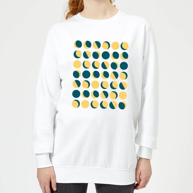 Moon Phase Pattern Women's Sweatshirt - White - L - Weiß on Productcaster.