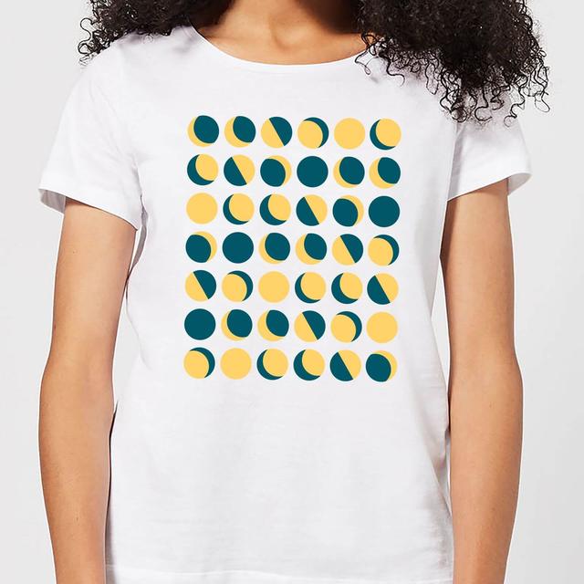 Moon Phase Pattern Women's T-Shirt - White - XL - Weiß on Productcaster.