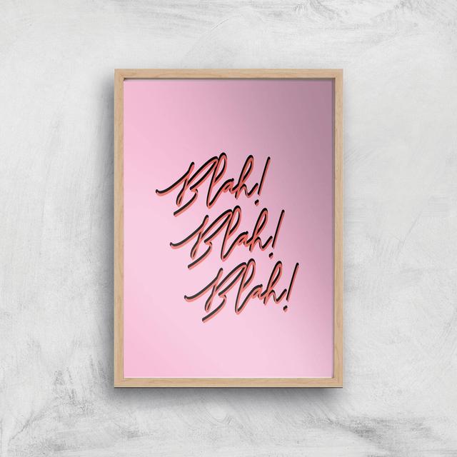 Blah Blah Blah! Giclee Art Print - A3 - Wooden Frame on Productcaster.