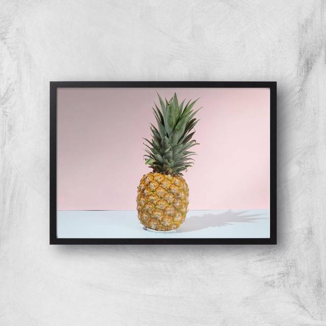 Pastel Pineapple Giclee Art Print - A3 - Black Frame on Productcaster.