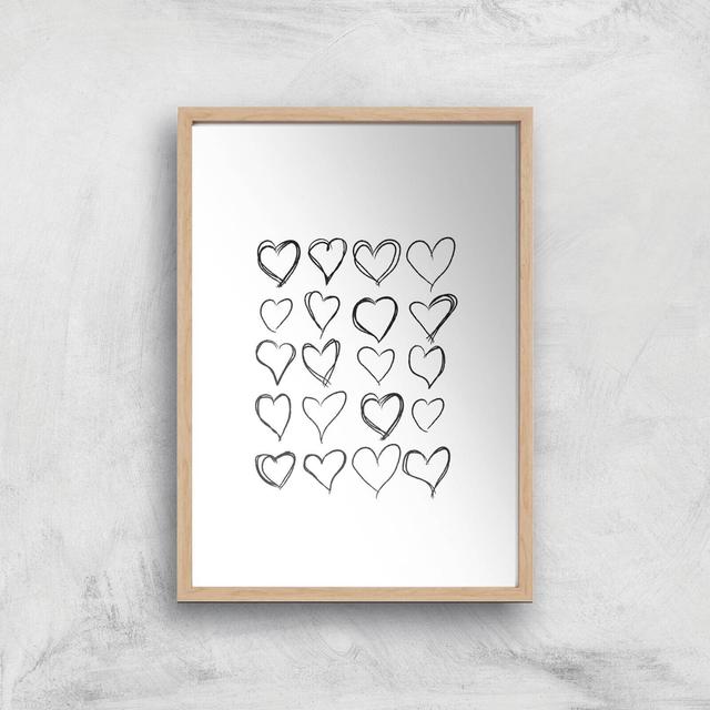 Love Hearts Giclee Art Print - A2 - Wooden Frame on Productcaster.