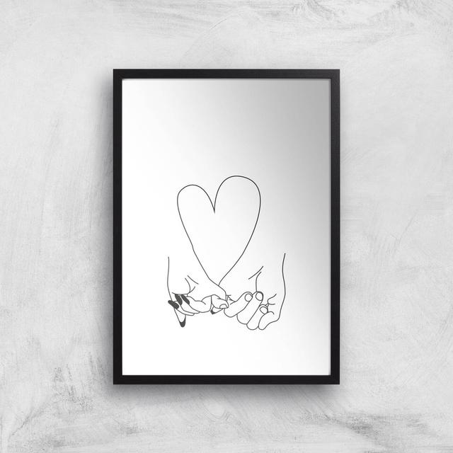 Pink Promise Giclee Art Print - A3 - Black Frame on Productcaster.