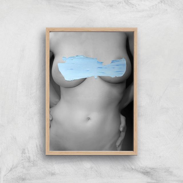 Blue Charm Giclee Art Print - A3 - Wooden Frame on Productcaster.