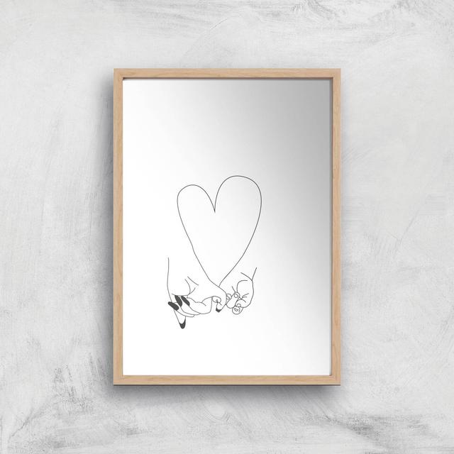 Pinky Promise Mother Baby Giclee Art Print - A3 - Wooden Frame on Productcaster.