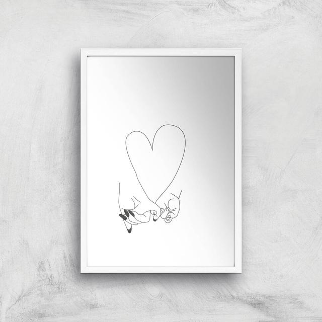 Pinky Promise Mother Baby Giclee Art Print - A3 - White Frame on Productcaster.