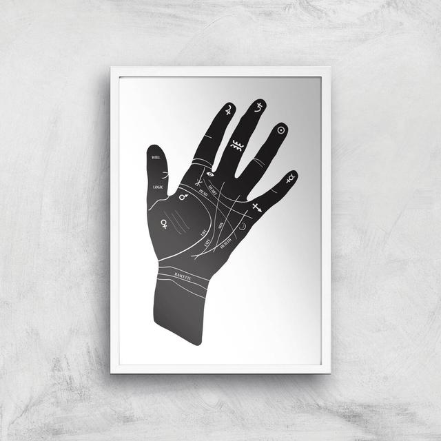 Palmistry Hand Symbols Giclee Art Print - A2 - White Frame on Productcaster.